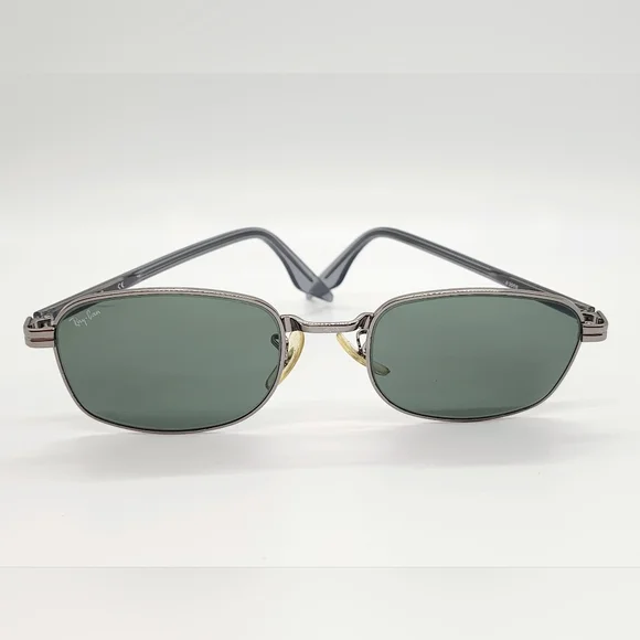 Vintage Ray-Ban W2189 Gunmetal/Gray Blend Rectangular Cross Walk Sunglasses - Picture 2 of 10